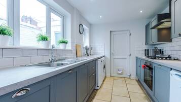 House, Patio | Private kitchen