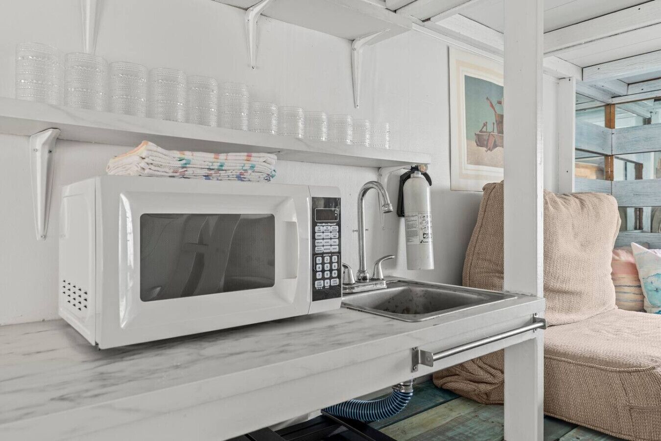 Kitchen Sink And Microwave