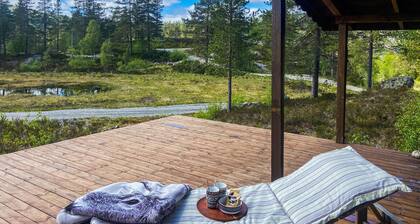 Nice home in åseral with house a mountain view
