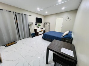 Studio, Patio, Pool View | Laptop workspace, iron/ironing board, free WiFi