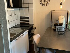 Fridge, microwave, dishwasher