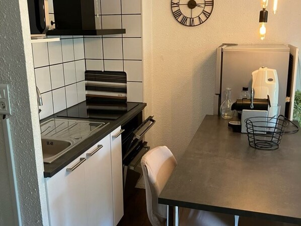 Fridge, microwave, dishwasher