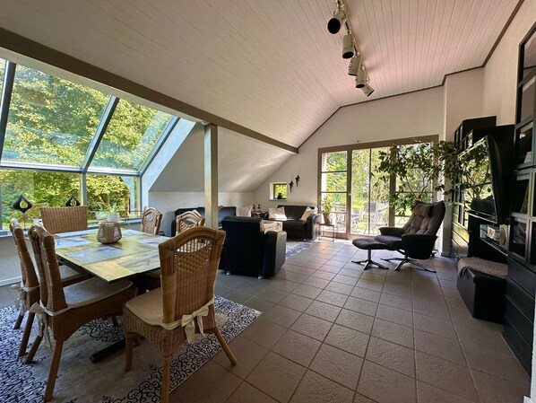 Téléviseur connecté, foyer, jeux vidéo, lecteur de DVD