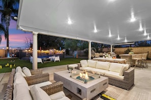 House, Multiple Beds, Pool Access, Pool View (2312 Rowland Heights) | Outdoor dining - Luxury Pool Home w Theater Games & Mountain View (Rowland Heights)