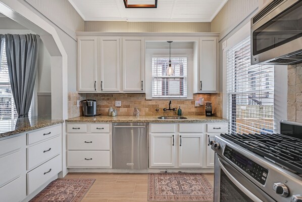 Microwave, oven, stovetop, dishwasher