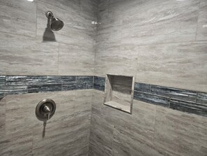 Shower, hair dryer, towels, soap -  Bayside Hideaway, tucked in the forest! Clean, Cozy, Comfortable! (Juneau)