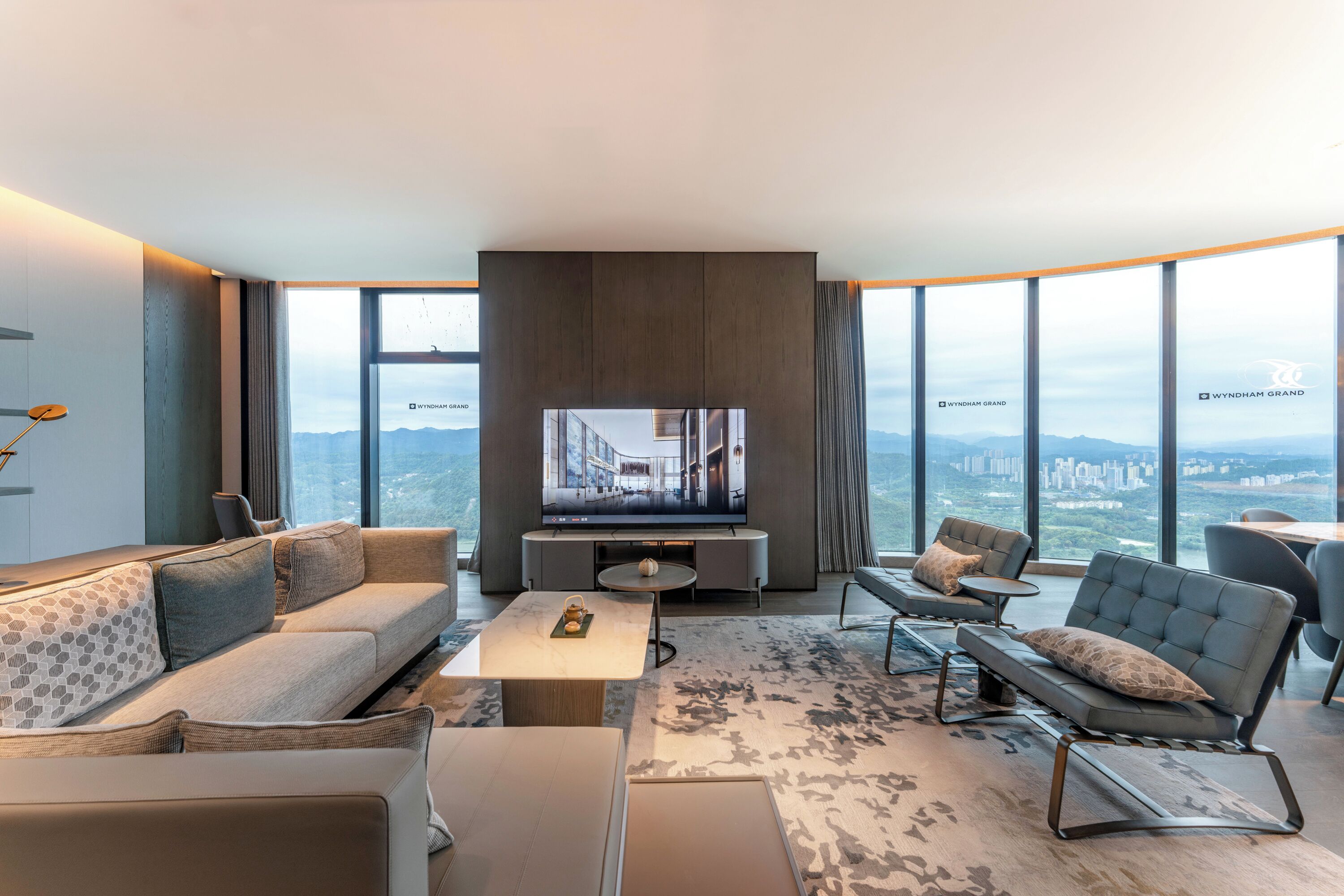 Executive Room, 1 King Bed, River View | Living area | 65-inch Smart TV with cable channels, toys, pay films