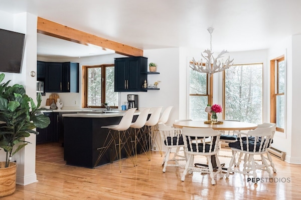 kitchen and dining area
