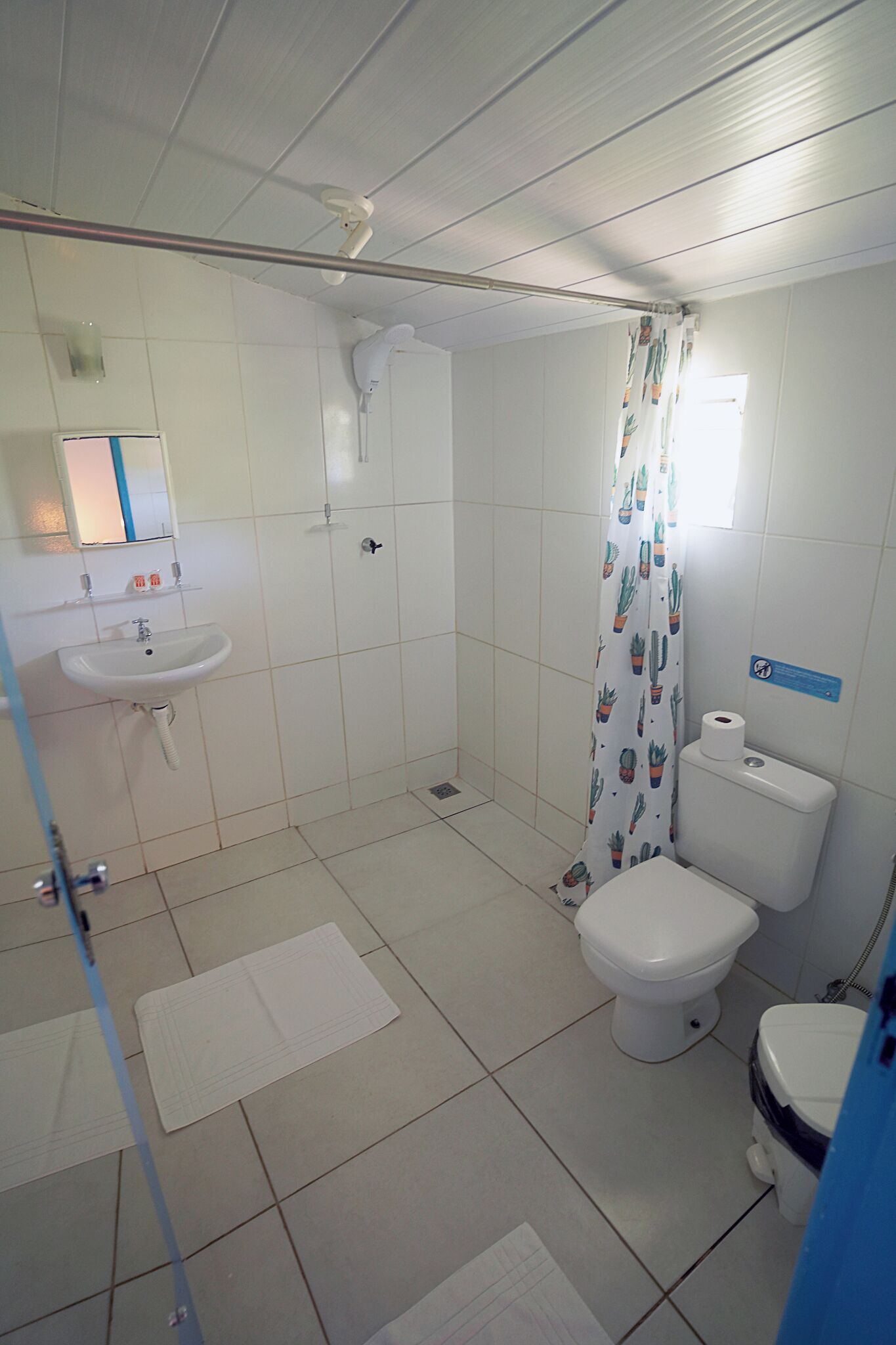 Shower, towels, toilet paper
