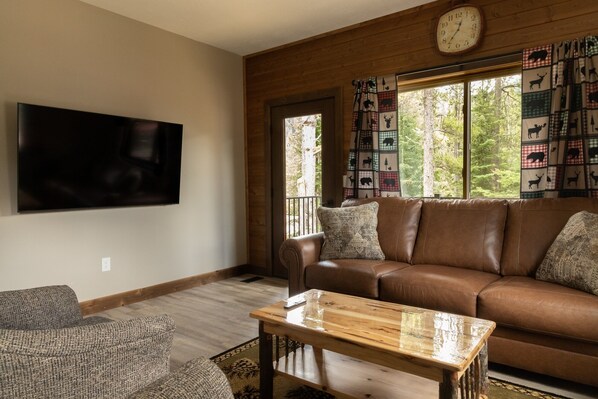 Televisión y chimenea