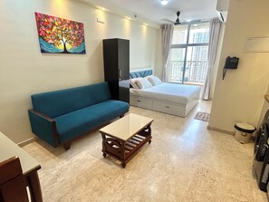 1 bedroom, desk, iron/ironing board, free WiFi - Waterfront Balcony LakeView Studio Apartment at Hiranandani Estate Thane ~ India (Thane)