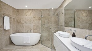 Shower, jetted tub