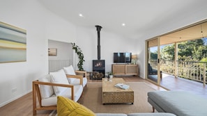 Smart TV, fireplace, ping pong