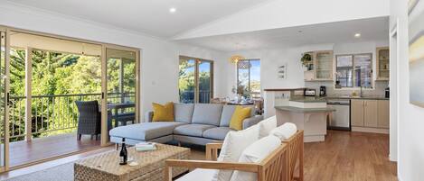 Smart TV, fireplace, ping pong