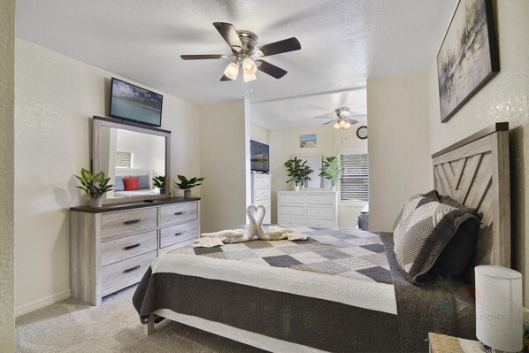 2 bedrooms, iron/ironing board, WiFi, bed sheets