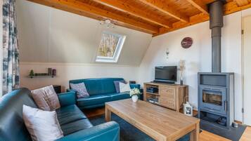 Televisie en een open haard