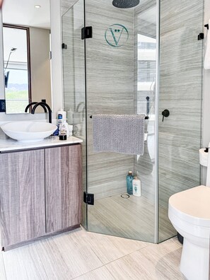 Apartamento, várias camas, banheira de imersão, vista para o oceano (Tizate 221) | Banheiro | Toalhas de banho 