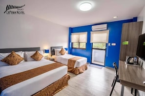 Premium Quadruple Room, 1 Large Single Bed, Air conditioning, Mountain View | In-room safe, iron/ironing board, free WiFi