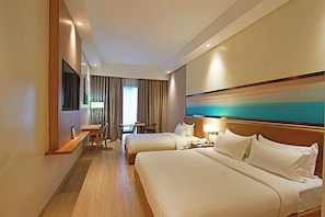 In-room safe, desk, laptop workspace, soundproofing