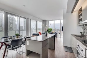 Economy Double Room, City View | Private kitchen