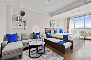 Apartment, 1 Bedroom, City View | Laptop workspace, iron/ironing board, free WiFi
