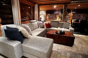 TV, fireplace - 4 Bed Cabin -sleeps 7 - Northern Light Views (Enontekio)