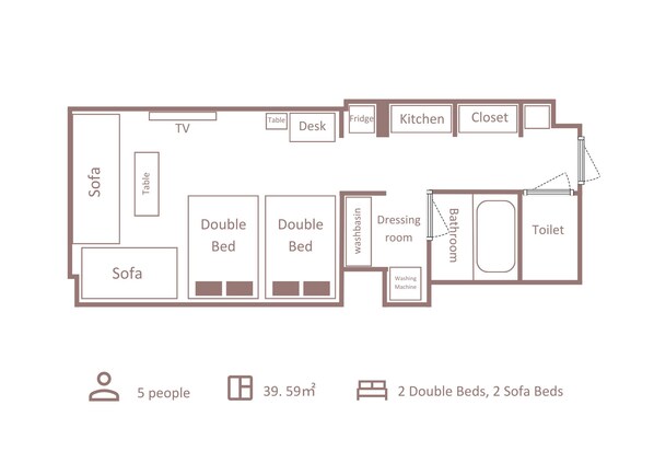 Moderate 4 Beds  River view | In-room safe, free WiFi, bed sheets - Minn Kawaramachi Gojo Riverside (Kyoto)