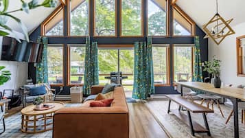 Televisión y chimenea