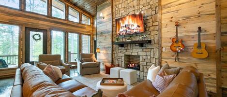 Smart TV, fireplace, video games, ping pong