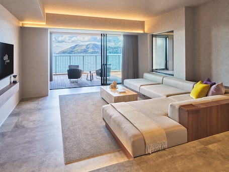 Twin Room with Terrace and Ocean View, West Wing, Non Smoking | In-room safe, desk, free WiFi, bed sheets. edit x seven SETOUCHI SHODOSHIMA