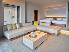 Twin Room with Terrace and Ocean View, West Wing, Non Smoking | In-room safe, desk, free WiFi, bed sheets