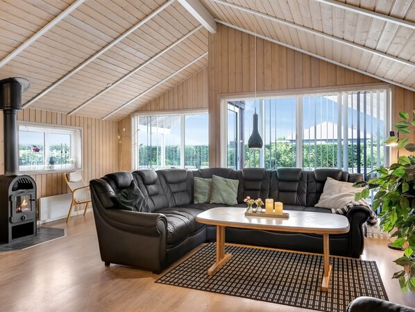 Televisión y chimenea 