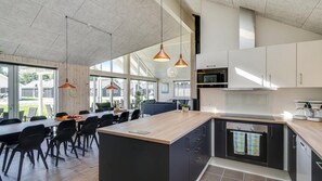 Fridge, dishwasher, coffee/tea maker, electric kettle