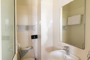 Standard Room | Bathroom | Hair dryer, slippers, towels, toilet paper