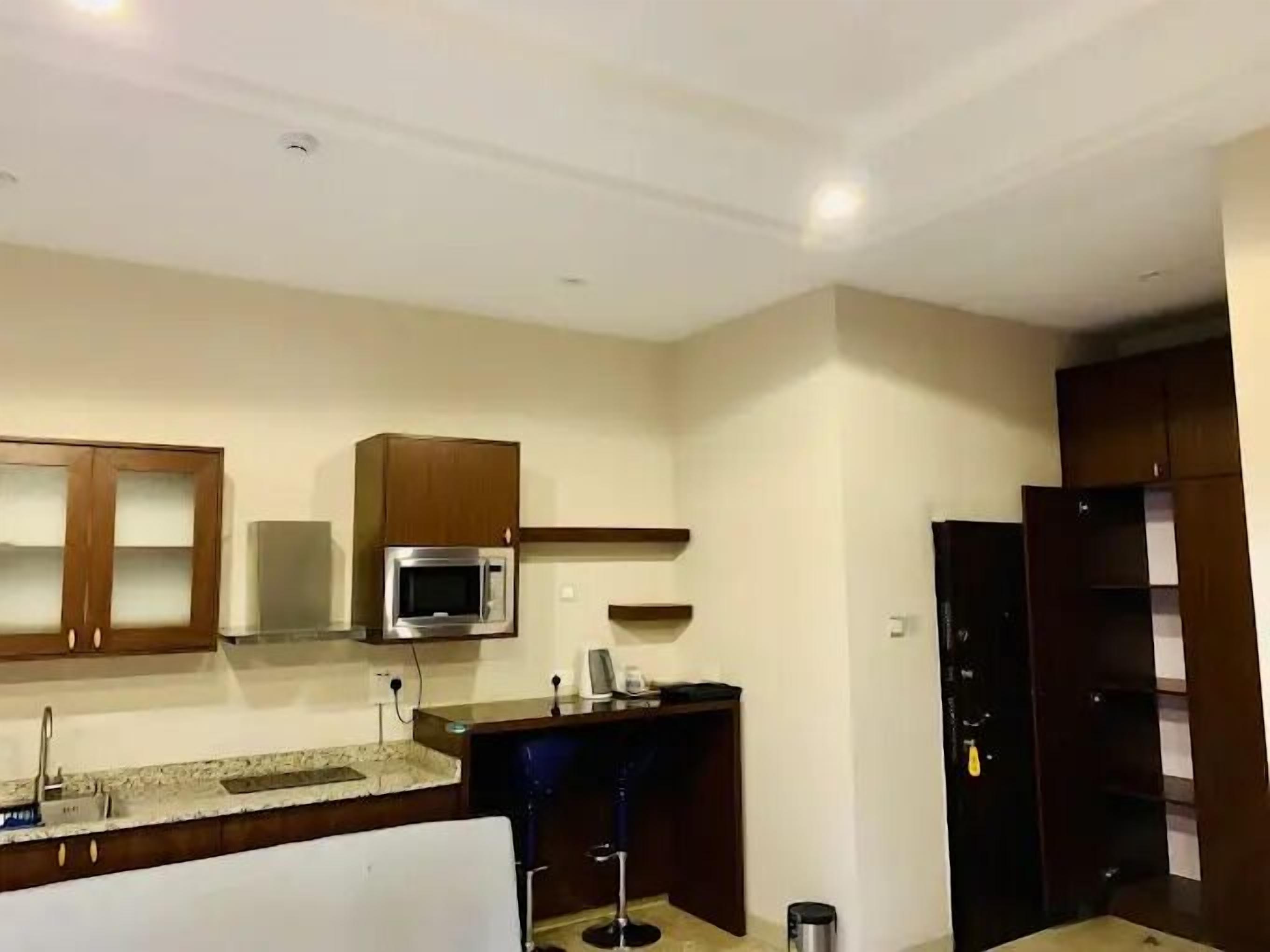 Family Apartment, Balcony, City View | Private kitchen | Fridge, microwave, oven, stovetop