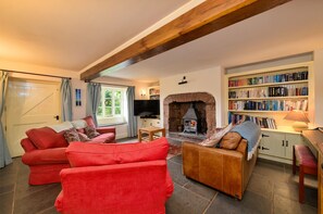 Télévision, cheminée