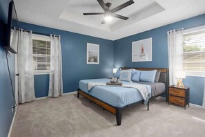 4 bedrooms, iron/ironing board, travel cot, WiFi