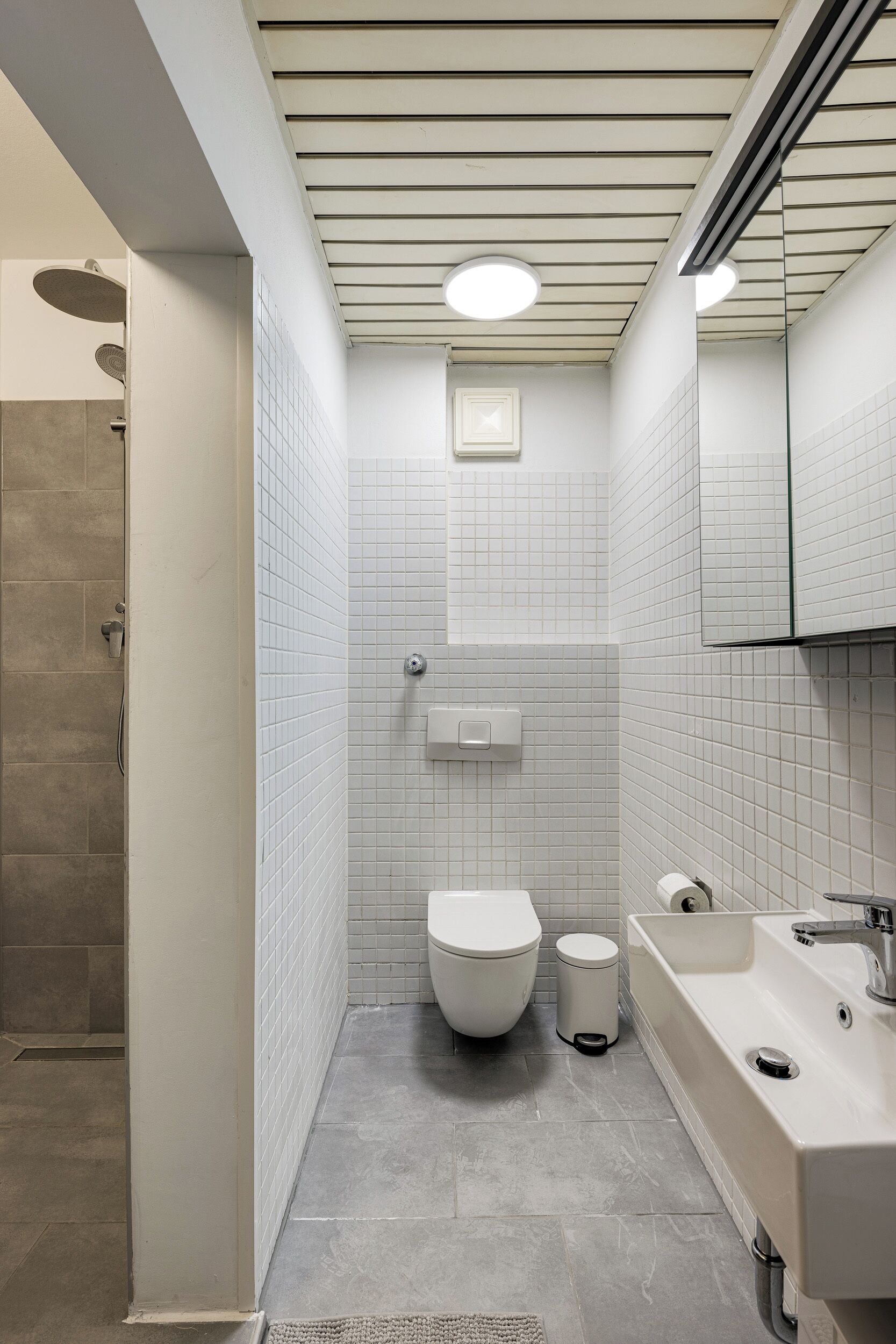 Garden Apartment | Bathroom | Hair dryer, towels, soap, shampoo