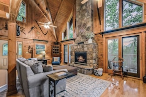 TV, fireplace, video games, offices