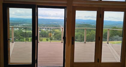 180-degree panoramic views of Vermont's mountains from the Living room, Hot Tub