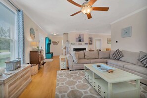 TV, fireplace, offices