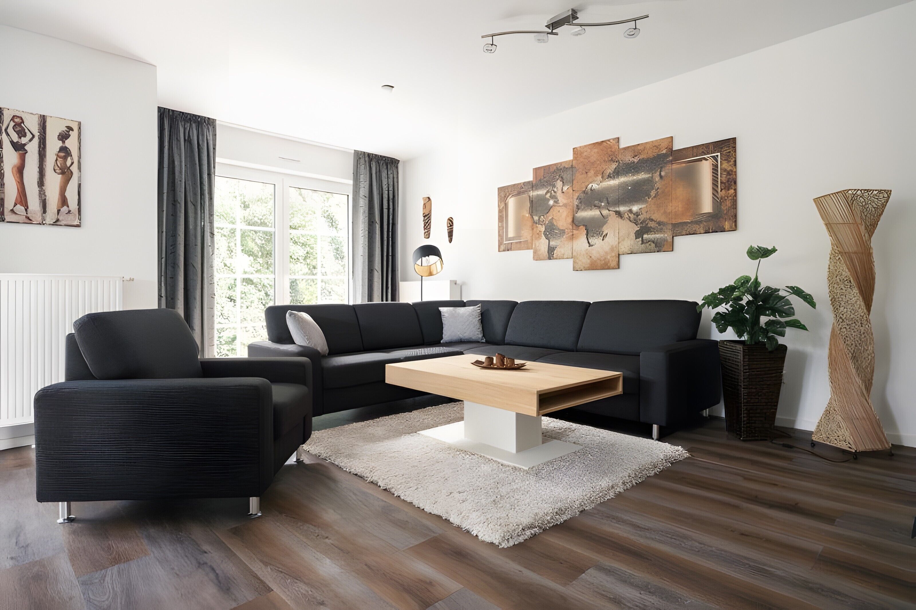 Fernseher, DVD-Player, Tischtennisplatte, Stereoanlage