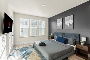 4 bedrooms, iron/ironing board, travel cot, WiFi