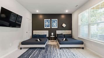 4 bedrooms, iron/ironing board, travel crib, WiFi