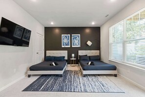 4 bedrooms, iron/ironing board, travel cot, WiFi