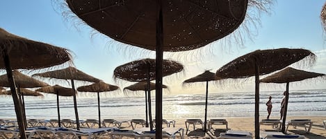 Beach nearby, sun-loungers