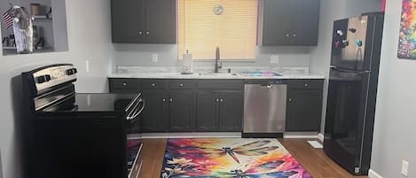 Microwave, oven, stovetop, dishwasher