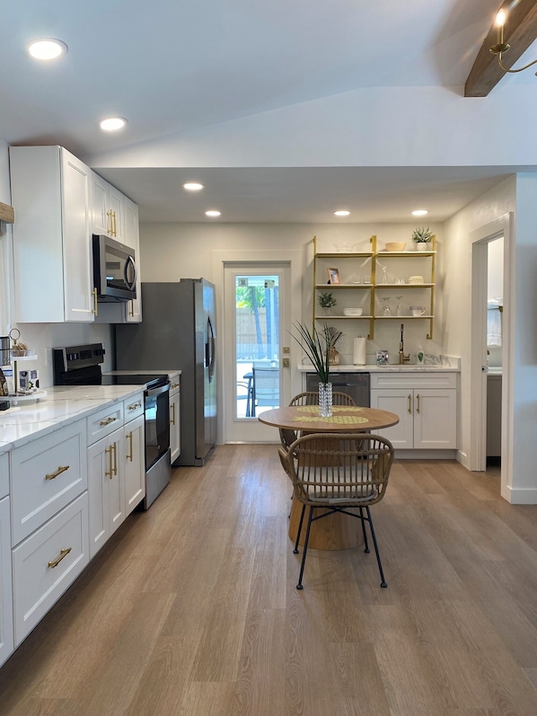 Microwave, oven, stovetop, dishwasher