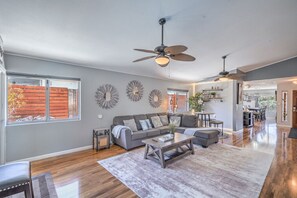 Smart TV, fireplace, video games