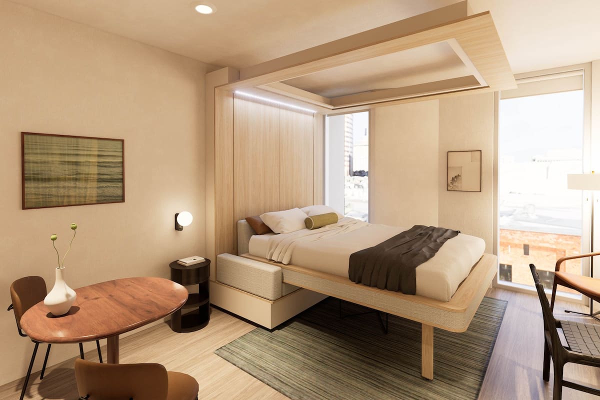 Laptop workspace, free WiFi, bed sheets